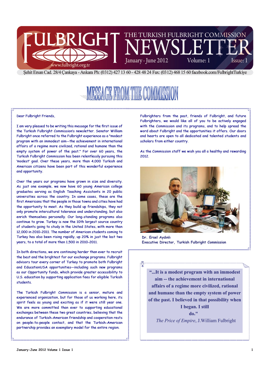 Newsletter Ocak - Haziran 2012
